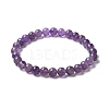 Natural Amethyst Bead Stretch Bracelets BJEW-K212-A-034-7