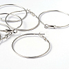 Platinum Color Brass Hoop Earrings X-EC108-3NF-3