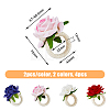 HOBBIESAY 8Pcs 4 Style Artificial Rose Polyseter Napkin Rings DJEW-HY0001-02-2