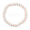 Natural Fossil Round Beaded Stretch Bracelets G-U005-01A-01-1