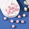 Floral Printed Porcelain Beads PORC-Q201-6mm-3-5