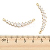 Brass Pave Clear Cubic Zirconia Connector Charms KK-Q789-44G-3