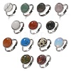 Half Round Natural & Synthetic Gemstone Finger Rings RJEW-M062-01P-23-2