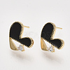 Brass Enamel Stud Earring Findings KK-T038-574A-G-NF-2