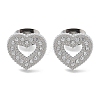 304 Stainless Steel Micro Pave Clear Cubic Zirconia Stud Earrings STAS-Z107-01P-04-4