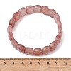 Synthetic Strawberry Quartz Beaded Stretch Bracelets for Unisex G-K303-01F-5