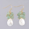 Natural Green Aventurine Dangle Earrings X-EJEW-JE03876-04-1