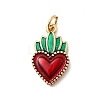 Brass Enamel Pendants KK-P338-34A-G-1