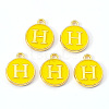 Golden Plated Alloy Enamel Charms X-ENAM-S118-09H-1