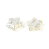 Transparent Spray Painted Glass Beads GLAA-R211-04-G04-2