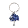 Natural Lapis Lazuli Chip & Alloy Tree of Life Pendant Keychain KEYC-JKC00648-03-4