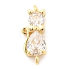 Brass Micro Pave Cubic Zirconia Kitten Links Connectors X1-ZIRC-G157-50G-1