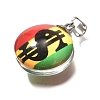 Flat Round 201 Stainless Steel Acrylic Pendants STAS-U036-01P-09-2