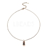 Colorful Glass Peanut Pendant Necklaces NJEW-E105-19RG-2