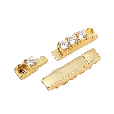 925 Sterling Silver Micro Pave Clear Cubic Zirconia Bayonet Clasps STER-C016-01B-G-1