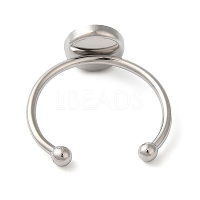 Non-Tarnish 304 Stainless Steel Flat Round Pad Ring Setting STAS-I306-05B-P-1
