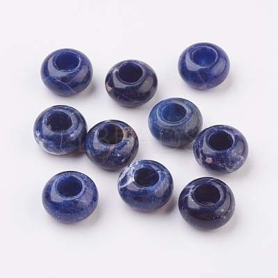 Natural Sodalite European Beads X-G-G740-14x8mm-02-1