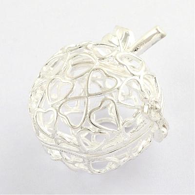 Rack Plating Brass Cage Pendants KK-Q402-12S-1