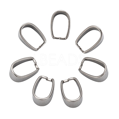 Tarnish Resistant 201 Stainless Steel Snap on Bails X-STAS-H052-1