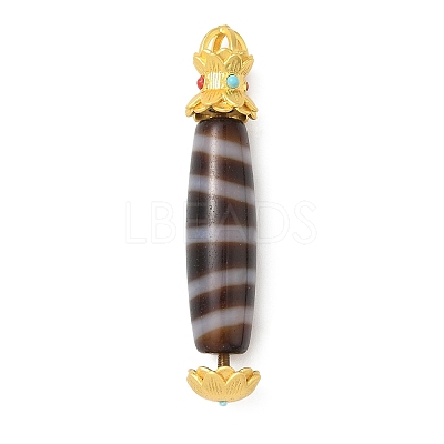 Lotus Shape Brass Screw Peg Bails KK-NH0008-06MG-1