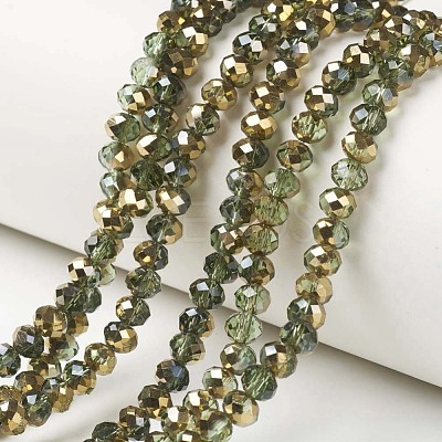 Electroplate Transparent Glass Beads Strands EGLA-A034-T6mm-O09-1