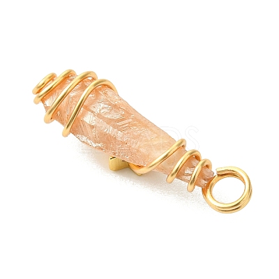 2Pcs Electroplated Natural Quartz Crystal Dyed Copper Wire Wrapped Pendants PALLOY-JF03173-01-1