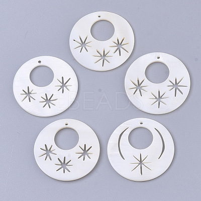 Natural Freshwater Shell Pendants SHEL-T017-02-1