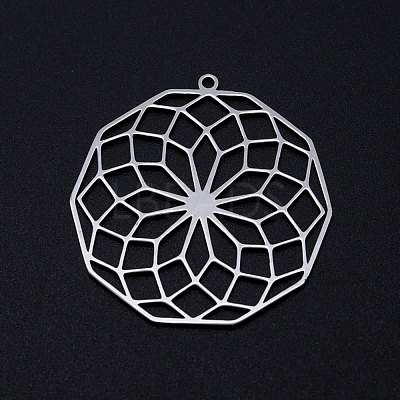 Non-Tarnish 201 Stainless Steel Filigree Charms STAS-T049-T693-1-1