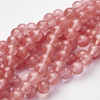 Cherry Quartz Glass Beads Strands X-Z0ND1013-1
