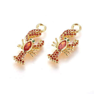 Brass Micro Pave Cubic Zirconia Pendants ZIRC-L075-25A-G-1