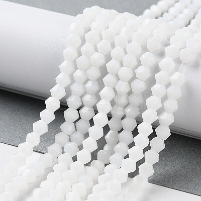 Opaque Solid Color Imitation Jade Glass Beads Strands GLAA-F029-P4mm-15-1