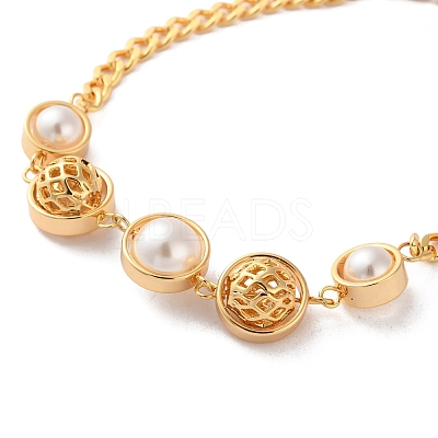 Brass Link Bracelets for Women BJEW-P342-11G-1