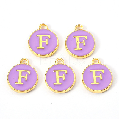 Golden Plated Alloy Enamel Charms X-ENAM-S118-10F-1
