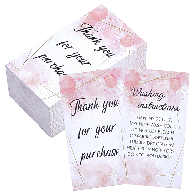 240Pcs Floral Print Paper Care Instructions Cards AJEW-FG0005-62E-1