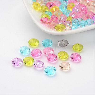 Transparent Acrylic Faceted Rondelle Beads X-PL408Y-1