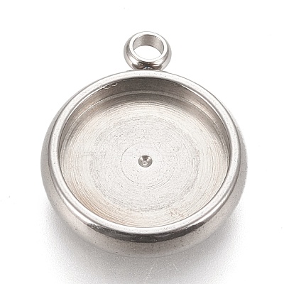 Non-Tarnish 304 Stainless Steel Pendant Cabochon Settings X-STAS-K202-03D-P-1