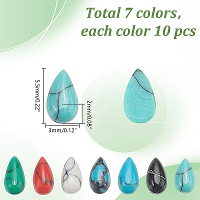70Pcs 7 Styles Gemstone Cabochons G-GO0001-69-1