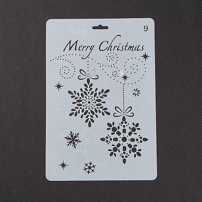 Creative Christmas Plastic Drawing Stencil X-DIY-L007-09-1