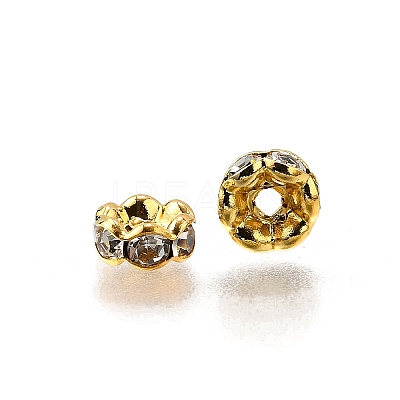 Brass Rhinestone Spacer Beads RB-A014-L6mm-01G-NF-1