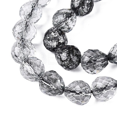 Crackle Transparent Glass Beads Strands GLAA-N068-04A-01-1