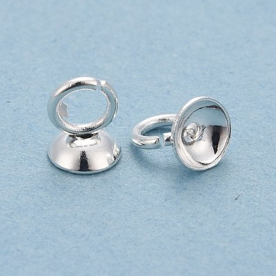 201 Stainless Steel Bead Cap Pendant Bails STAS-L244-27B-S-1
