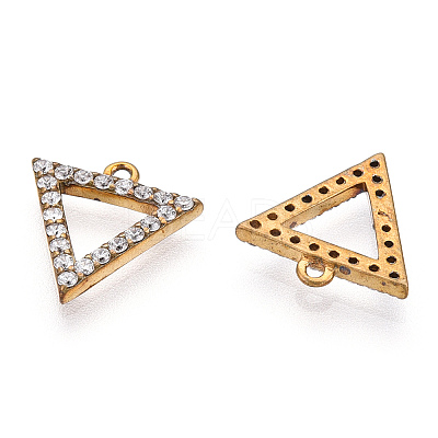 Brass Micro Pave Clear Cubic Zirconia Charms ZIRC-Q002-150C-NF-1
