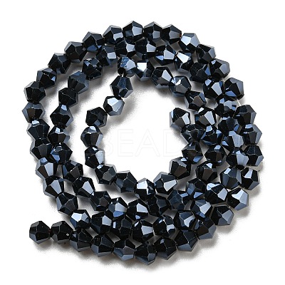 Opaque Solid Color Electroplate Glass Beads Strands EGLA-A039-P3mm-A17-1