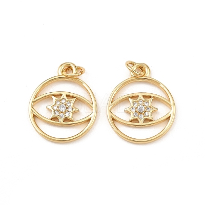 Brass Micro Pave Cubic Zirconia Pendants KK-F919-13G-1