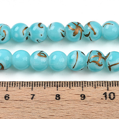 Baking Paint Glass Beads Strands DGLA-N010-8mm-03-1