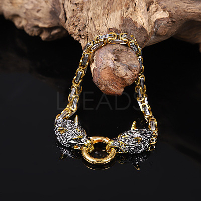 Vintage Alloy Viking Wolf Link Bracelets for Unisex WGCFB12-01-1