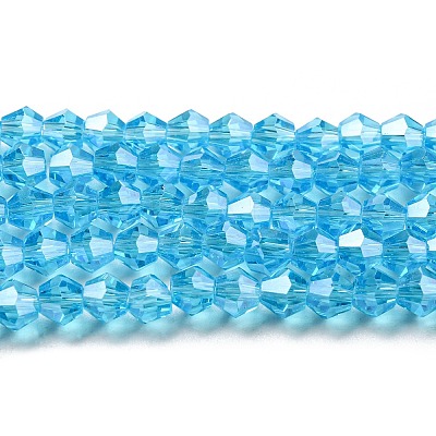 Transparent Electroplate Glass Beads Strands EGLA-A039-T4mm-A19-1