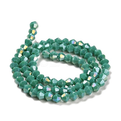 Opaque Solid Color Electroplate Glass Beads Strands GLAA-F029-P4mm-A07-1