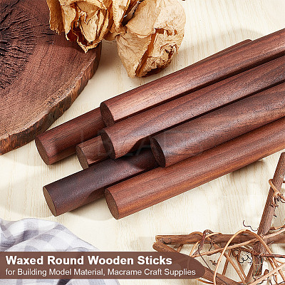 Waxed Round Wooden Sticks WOOD-OC0004-01D-1