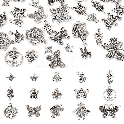 30Pcs 15 Style Tibetan Style Alloy Pendants FIND-TA0002-88-1